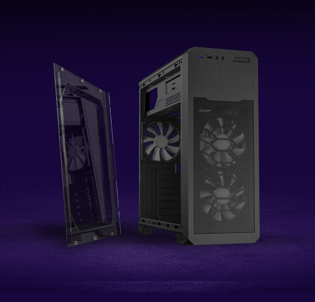 Gamemax G563 Black Steel ATX Tower Computer Case